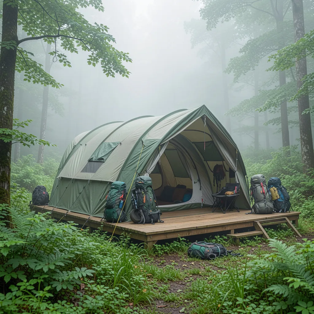 Tente tunnel de randonnée pour réussir à choisir sa tente de bivouac en forêt - Marche Outdoor